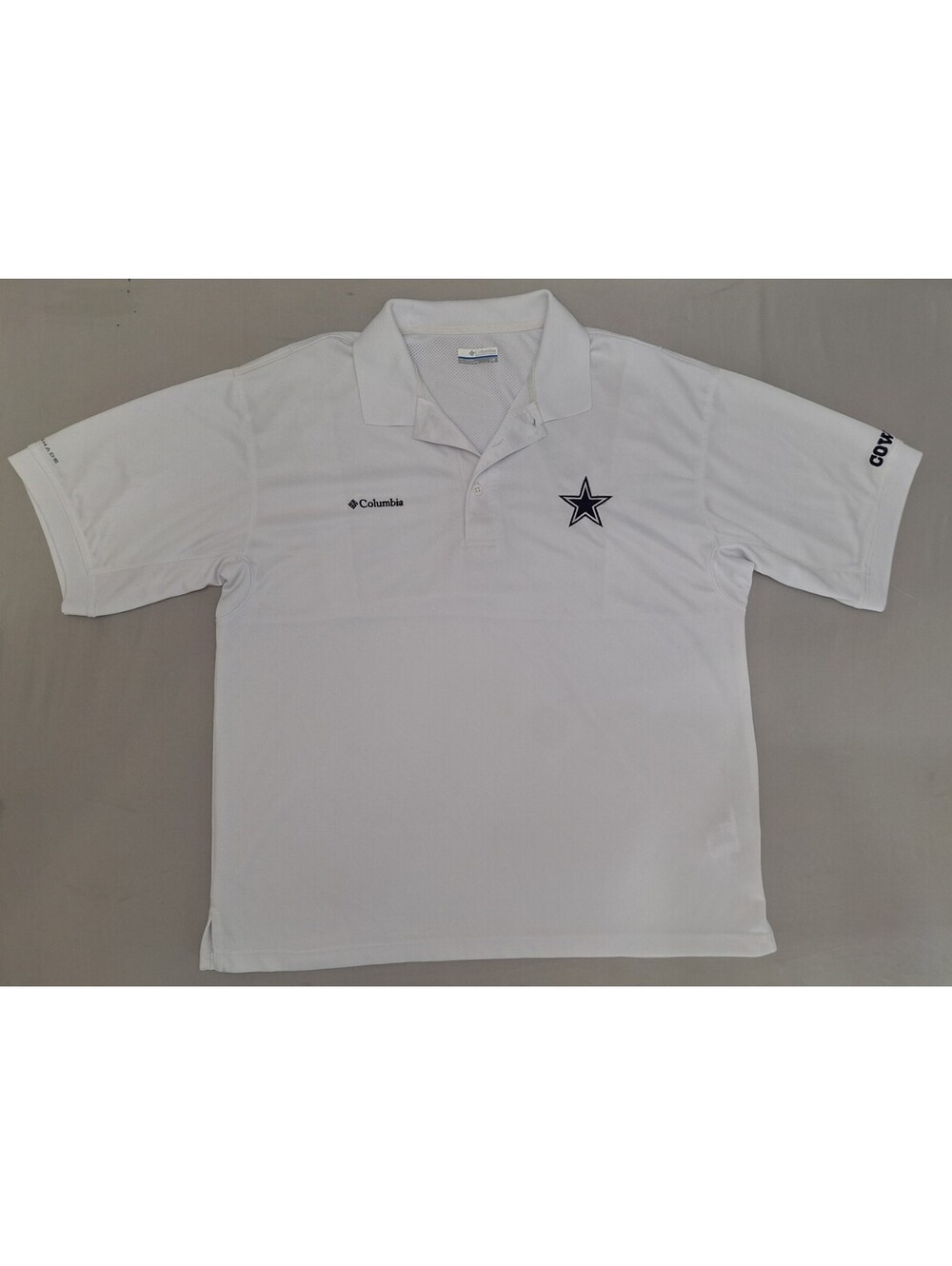 Columbia PFG Dallas Cowboys Polo Shirt Mens Large White Omni Shade NFL Golf